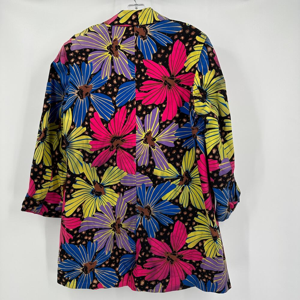 Harve Benard Women Jacket Size‎ 14 Floral Mod Artsy Retro Statement Bold Print - Picture 2 of 7